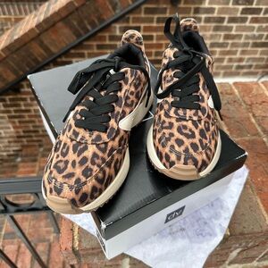 Dolce Vita Leopard Print Athletic Sneakers in Brown and Black NWT